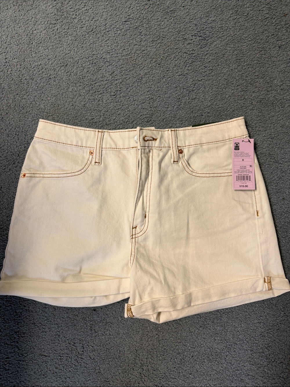wild fable Cream High-Rise Denim Shorts